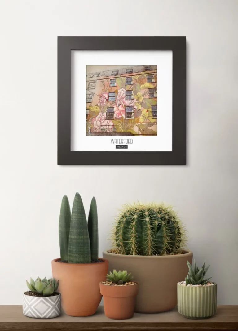 waterford (irlande) - Découvrez nos cadres photos uniques, véritables trésors capturés lors de mes voyages à travers le monde. Chaque image, soigneusement sélectionnée et magnifiée en studio, est encadrée avec élégance dans un cadre en bois noir mat de 24x24 cm, d’une épaisseur de 1,5 cm.