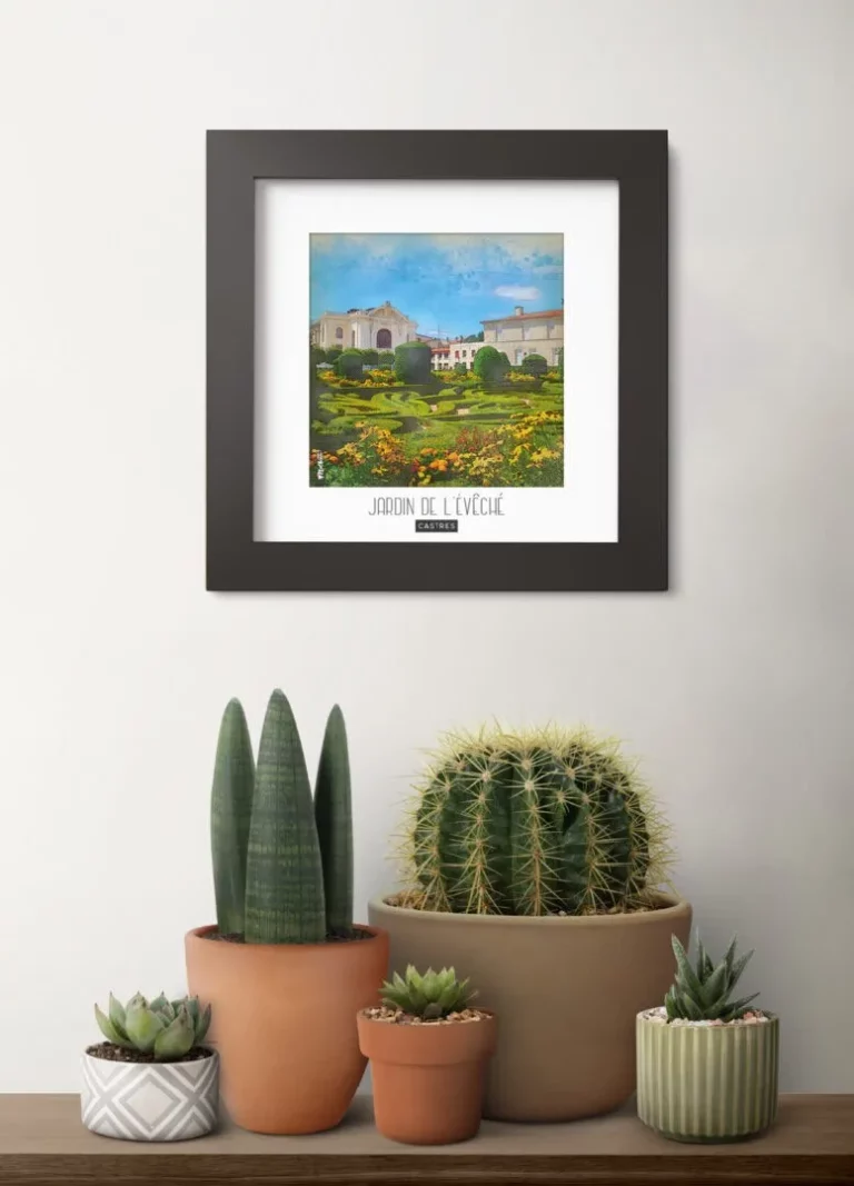 jardin de l'Évêché (castres) - Découvrez nos cadres photos uniques, véritables trésors capturés lors de mes voyages à travers le monde. Chaque image, soigneusement sélectionnée et magnifiée en studio, est encadrée avec élégance dans un cadre en bois noir mat de 24x24 cm, d’une épaisseur de 1,5 cm.