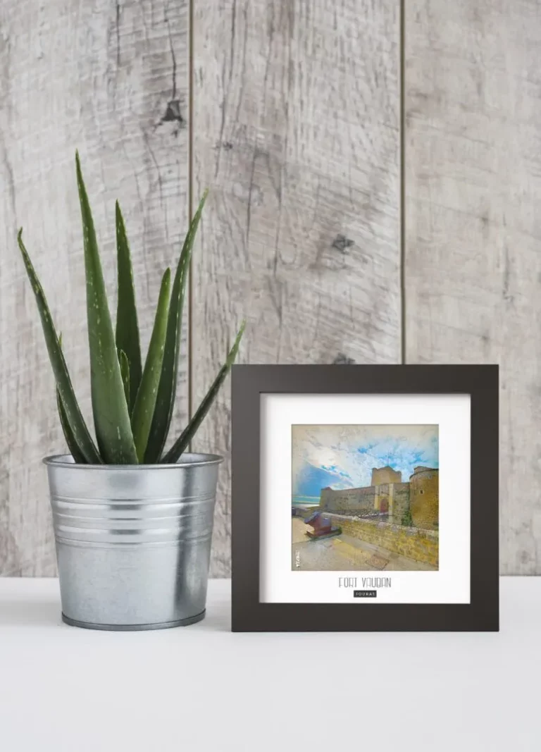 fort vauban (fouras) - Découvrez nos cadres photos uniques, véritables trésors capturés lors de mes voyages à travers le monde. Chaque image, soigneusement sélectionnée et magnifiée en studio, est encadrée avec élégance dans un cadre en bois noir mat de 24x24 cm, d’une épaisseur de 1,5 cm.