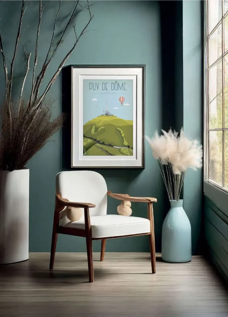 Affiche vintage du Puy de Dôme en Auvergne par DesignByMathieu - Élégance et Souvenirs pour Décorer votre Intérieur