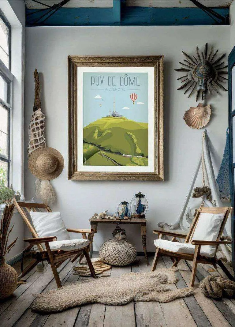 Affiche vintage du Puy de Dôme en Auvergne par DesignByMathieu - Élégance et Souvenirs pour Décorer votre Intérieur