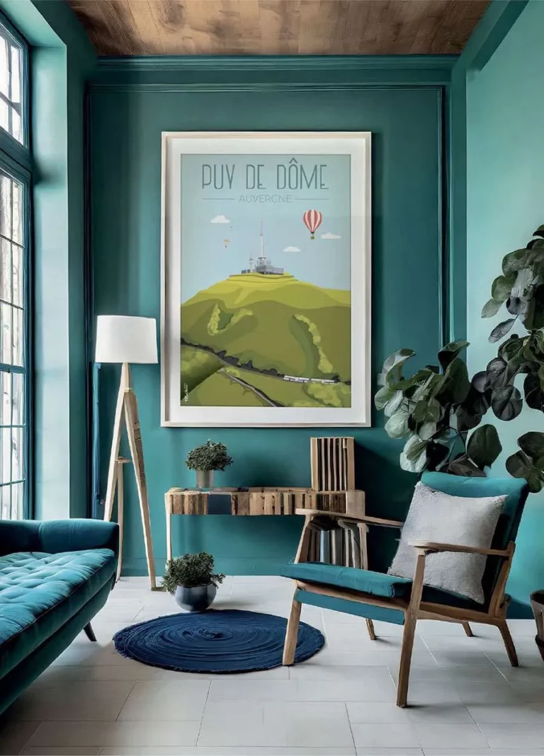 Affiche vintage du Puy de Dôme en Auvergne par DesignByMathieu - Élégance et Souvenirs pour Décorer votre Intérieur