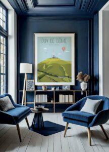 Affiche vintage du Puy de Dôme en Auvergne par DesignByMathieu - Élégance et Souvenirs pour Décorer votre Intérieur