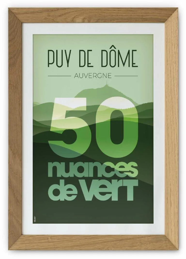 Affiche vintage du Puy de Dôme en Auvergne par DesignByMathieu - Élégance et Souvenirs pour Décorer votre Intérieur