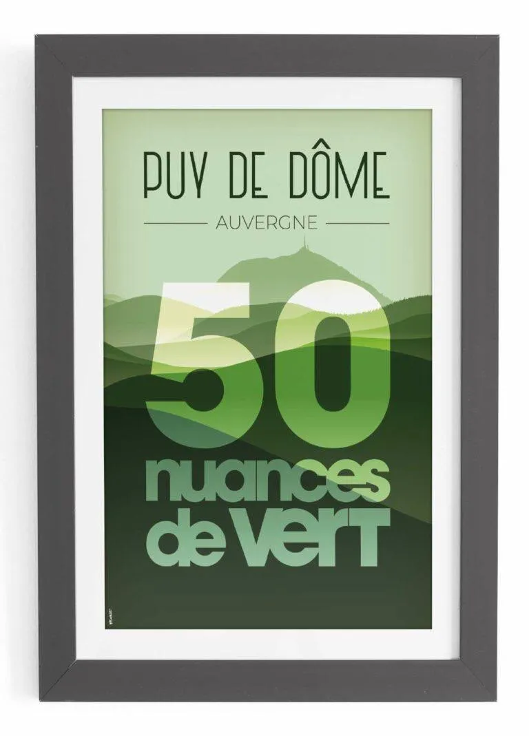 Affiche vintage du Puy de Dôme en Auvergne par DesignByMathieu - Élégance et Souvenirs pour Décorer votre Intérieur