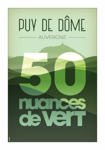 Affiche vintage du Puy de Dôme en Auvergne par DesignByMathieu - Élégance et Souvenirs pour Décorer votre Intérieur