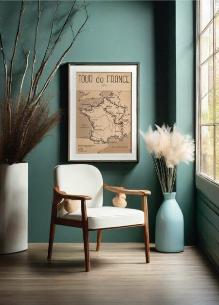 Affiche vintage du mythique Tour de France de 1926 par DesignByMathieu - Décorez votre intérieur avec une touche rétro-chic.