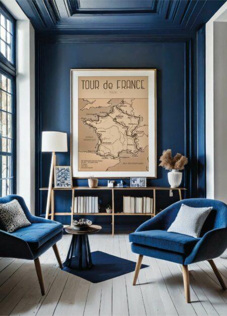 Affiche vintage du mythique Tour de France de 1926 par DesignByMathieu - Décorez votre intérieur avec une touche rétro-chic.