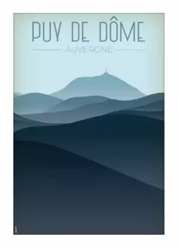 puy de dômeAffiche vintage du Puy de Dôme en Auvergne par DesignByMathieu - Élégance et Souvenirs pour Décorer votre Intérieur
