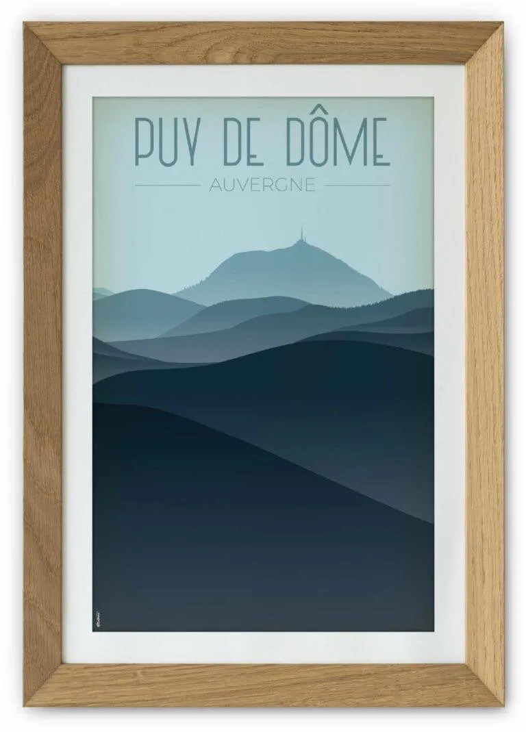 puy de dômeAffiche vintage du Puy de Dôme en Auvergne par DesignByMathieu - Élégance et Souvenirs pour Décorer votre Intérieur