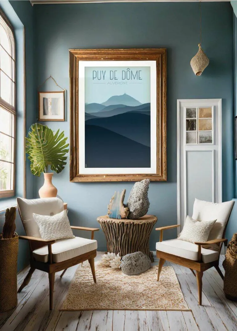 Affiche vintage du Puy de Dôme en Auvergne par DesignByMathieu - Élégance et Souvenirs pour Décorer votre Intérieur