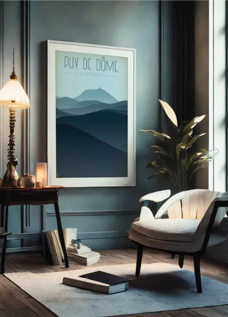 puy de dômeAffiche vintage du Puy de Dôme en Auvergne par DesignByMathieu - Élégance et Souvenirs pour Décorer votre Intérieur