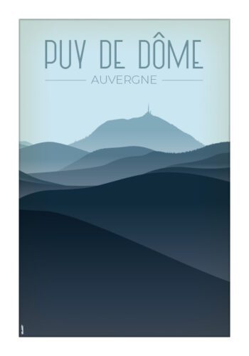puy de dômeAffiche vintage du Puy de Dôme en Auvergne par DesignByMathieu - Élégance et Souvenirs pour Décorer votre Intérieur