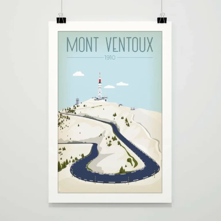 Affiche du Mont-Ventoux, créée par DesignByMathieu – Élégance et souvenirs pour décorer votre intérieur ou offrir un cadeau original 100 % made in France.