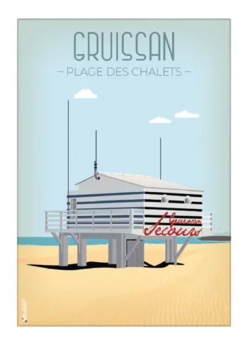 gruissan plages des chalets mockup affiche designbymathieu