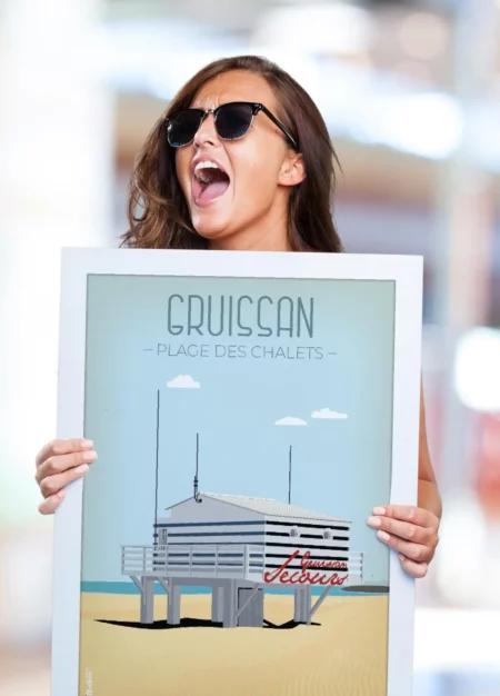 Affiches originales de gruissan et la plages des chalets