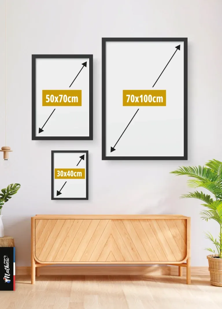 Formats du poster des Salins de Gruissan : 30x40, 50x70, 70x100 cm