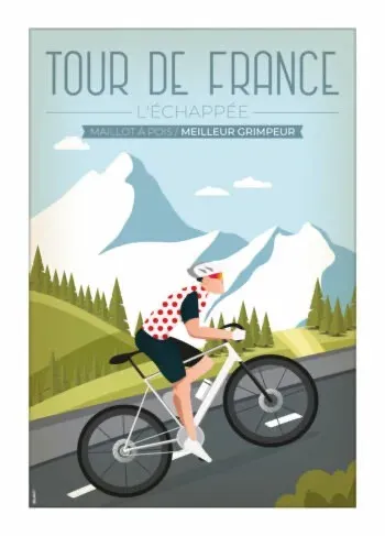 Déco de cuisine moderne et lumineuse avec l'affiche Maillot à Pois – Tour de France encadrée