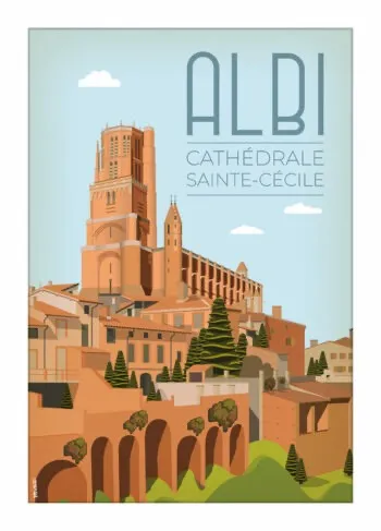 Cathédrale Sainte-Cécile d'Albi, illustration en briques roses typiques du patrimoine albigeois