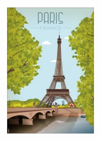 Illustration minimaliste de la Tour Eiffel à Paris, dessinée au stylet par DesignByMathieu