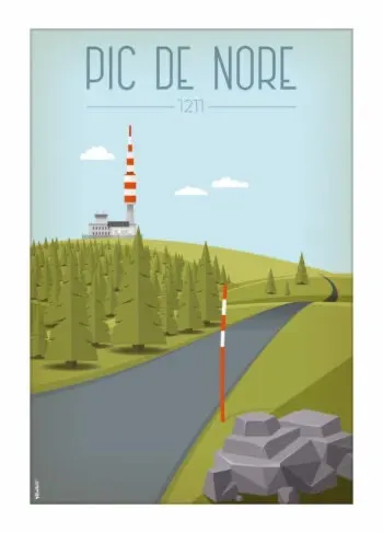 Poster du Pic de Nore – Montagne Noire, illustration décorative prête à encadrer