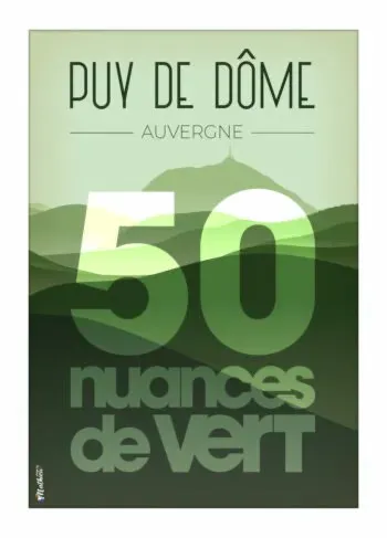 Affiche vintage du Puy de Dôme en Auvergne par DesignByMathieu - Élégance et Souvenirs pour Décorer votre Intérieur